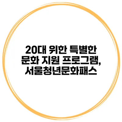 20대 위한 특별한 문화 지원 프로그램, 서울청년문화패스