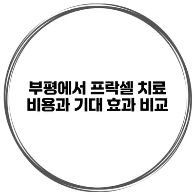 부평에서 프락셀 치료 비용과 기대 효과 비교
