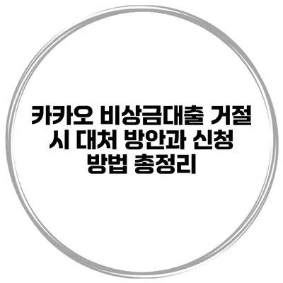 카카오 비상금대출 거절 시 대처 방안과 신청 방법 총정리