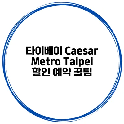 타이베이 Caesar Metro Taipei 할인 예약 꿀팁