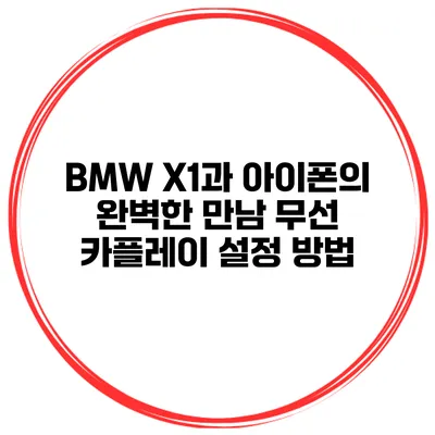 BMW X1과 아이폰의 완벽한 만남 무선 카플레이 설정 방법