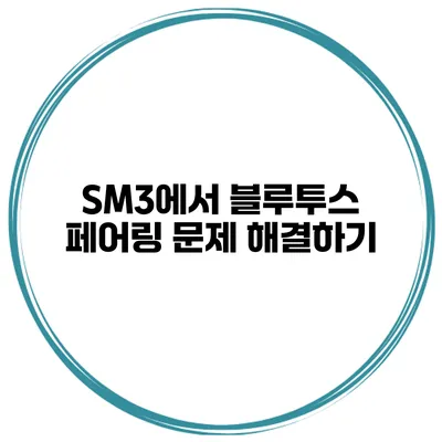 SM3에서 블루투스 페어링 문제 해결하기