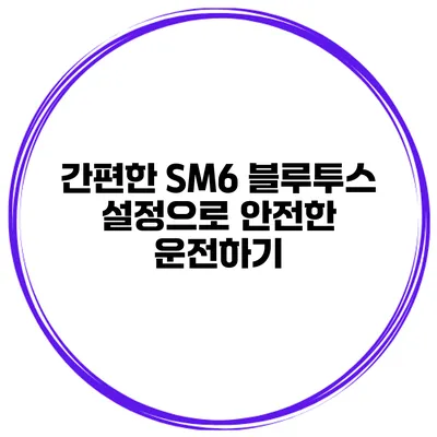 간편한 SM6 블루투스 설정으로 안전한 운전하기