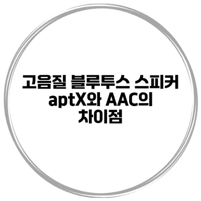 고음질 블루투스 스피커 aptX와 AAC의 차이점