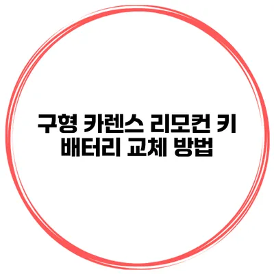 구형 카렌스 리모컨 키 배터리 교체 방법