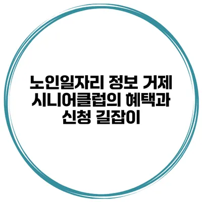 노인일자리 정보 거제 시니어클럽의 혜택과 신청 길잡이