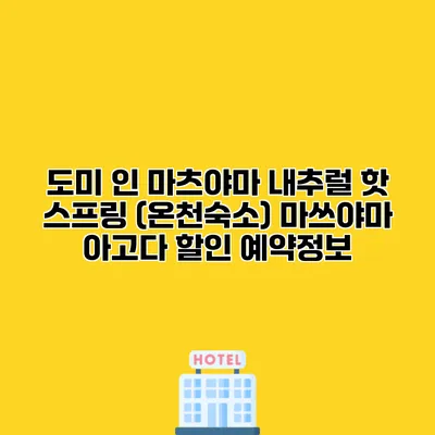 도미 인 마츠야마 내추럴 핫 스프링 (온천숙소) 마쓰야마 아고다 할인 예약정보