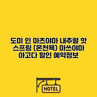 도미 인 마츠야마 내추럴 핫 스프링 (온천욕) 마쓰야마 아고다 할인 예약정보