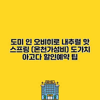 도미 인 오비히로 내추럴 핫 스프링 (온천가성비) 도가치 아고다 할인예약 팁