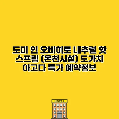 도미 인 오비히로 내추럴 핫 스프링 (온천시설) 도가치 아고다 특가 예약정보