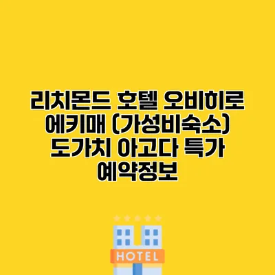 리치몬드 호텔 오비히로 에키매 (가성비숙소) 도가치 아고다 특가 예약정보
