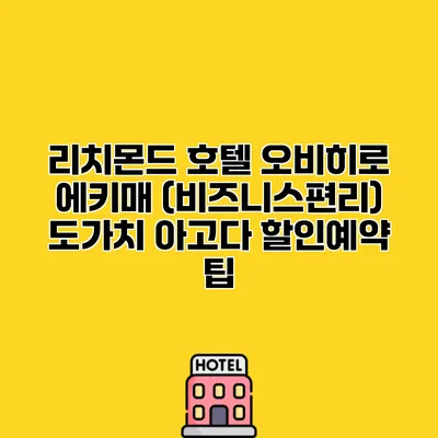 리치몬드 호텔 오비히로 에키매 (비즈니스편리) 도가치 아고다 할인예약 팁
