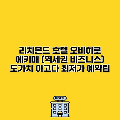 리치몬드 호텔 오비히로 에키매 (역세권 비즈니스) 도가치 아고다 최저가 예약팁
