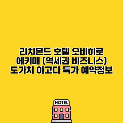 리치몬드 호텔 오비히로 에키매 (역세권 비즈니스) 도가치 아고다 특가 예약정보