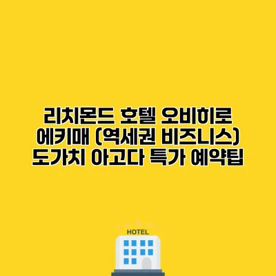 리치몬드 호텔 오비히로 에키매 (역세권 비즈니스) 도가치 아고다 특가 예약팁