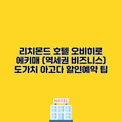 리치몬드 호텔 오비히로 에키매 (역세권 비즈니스) 도가치 아고다 할인예약 팁