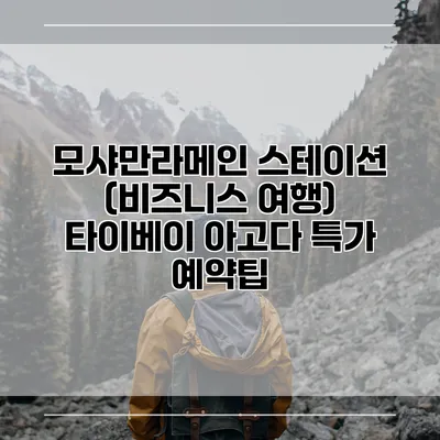 모샤만라메인 스테이션 (비즈니스 여행) 타이베이 아고다 특가 예약팁
