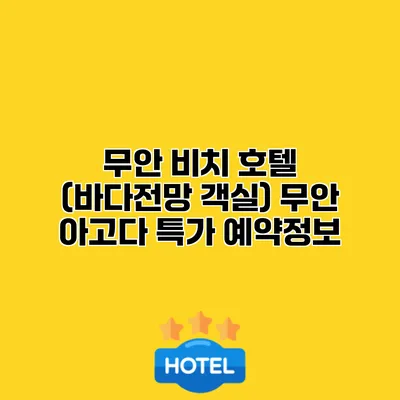 무안 비치 호텔 (바다전망 객실) 무안 아고다 특가 예약정보