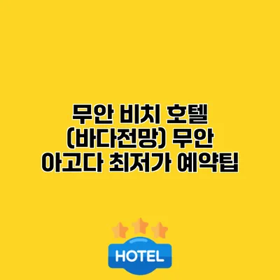 무안 비치 호텔 (바다전망) 무안 아고다 최저가 예약팁