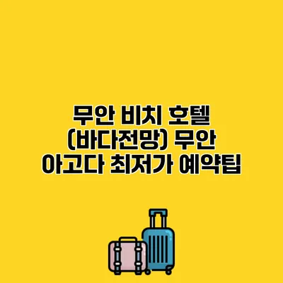 무안 비치 호텔 (바다전망) 무안 아고다 최저가 예약팁