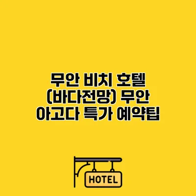 무안 비치 호텔 (바다전망) 무안 아고다 특가 예약팁