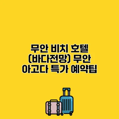 무안 비치 호텔 (바다전망) 무안 아고다 특가 예약팁