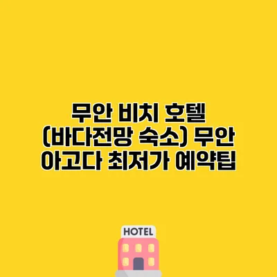 무안 비치 호텔 (바다전망 숙소) 무안 아고다 최저가 예약팁