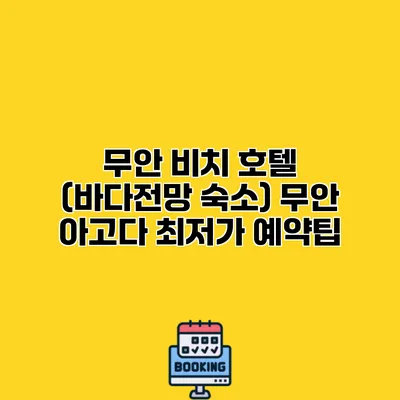 무안 비치 호텔 (바다전망 숙소) 무안 아고다 최저가 예약팁