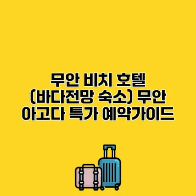 무안 비치 호텔 (바다전망 숙소) 무안 아고다 특가 예약가이드