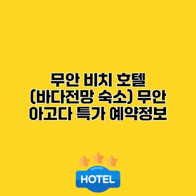 무안 비치 호텔 (바다전망 숙소) 무안 아고다 특가 예약정보
