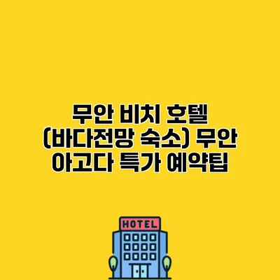 무안 비치 호텔 (바다전망 숙소) 무안 아고다 특가 예약팁