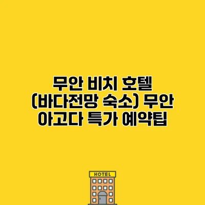 무안 비치 호텔 (바다전망 숙소) 무안 아고다 특가 예약팁