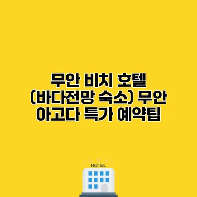무안 비치 호텔 (바다전망 숙소) 무안 아고다 특가 예약팁