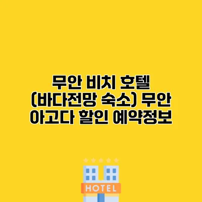 무안 비치 호텔 (바다전망 숙소) 무안 아고다 할인 예약정보
