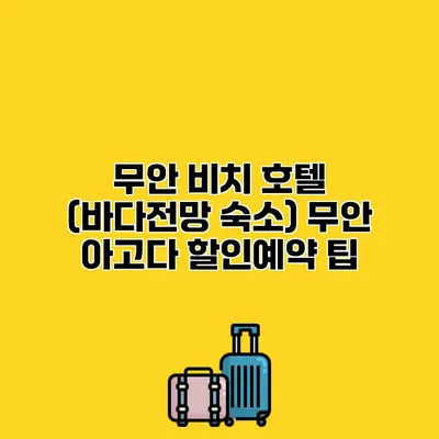 무안 비치 호텔 (바다전망 숙소) 무안 아고다 할인예약 팁