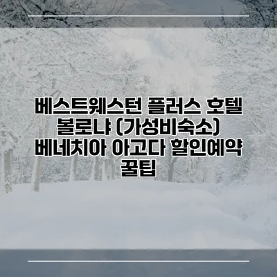 베스트웨스턴 플러스 호텔 볼로냐 (가성비숙소) 베네치아 아고다 할인예약 꿀팁