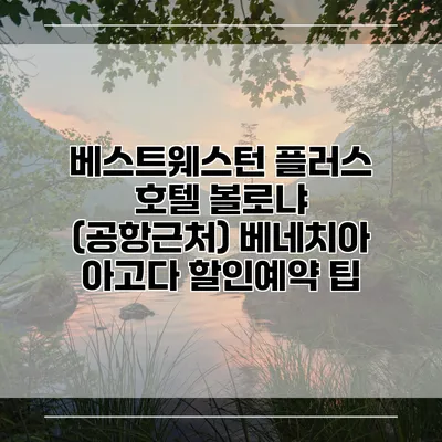 베스트웨스턴 플러스 호텔 볼로냐 (공항근처) 베네치아 아고다 할인예약 팁