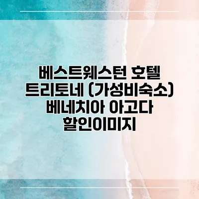 베스트웨스턴 호텔 트리토네 (가성비숙소) 베네치아 아고다 할인이미지
