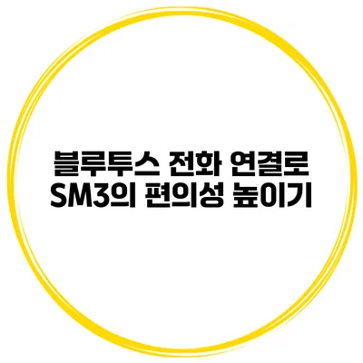 블루투스 전화 연결로 SM3의 편의성 높이기