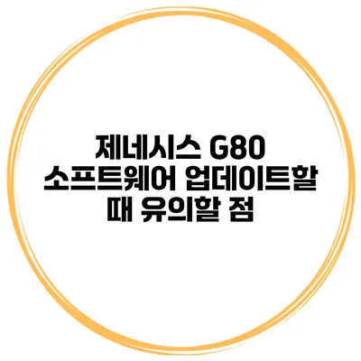 제네시스 G80 소프트웨어 업데이트할 때 유의할 점