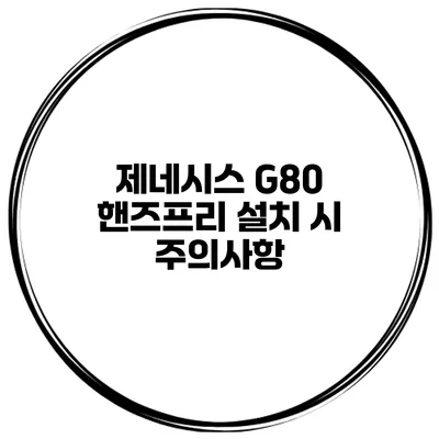 제네시스 G80 핸즈프리 설치 시 주의사항