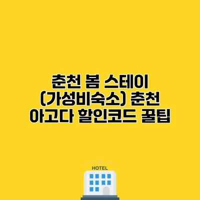 춘천 봄 스테이 (가성비숙소) 춘천 아고다 할인코드 꿀팁