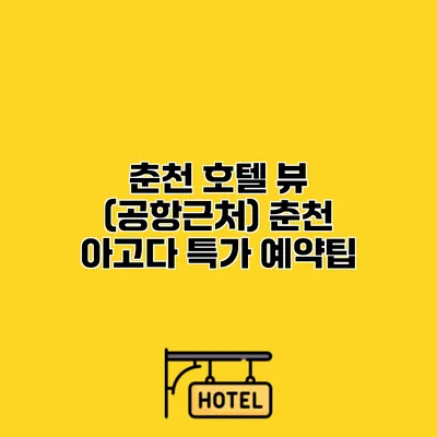 춘천 호텔 뷰 (공항근처) 춘천 아고다 특가 예약팁