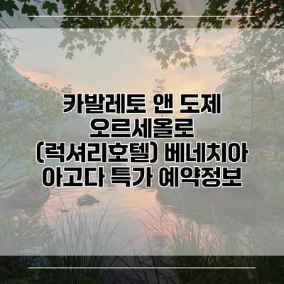 카발레토 앤 도제 오르세올로 (럭셔리호텔) 베네치아 아고다 특가 예약정보