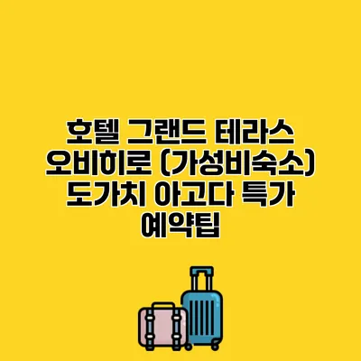 호텔 그랜드 테라스 오비히로 (가성비숙소) 도가치 아고다 특가 예약팁