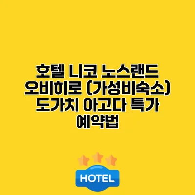호텔 니코 노스랜드 오비히로 (가성비숙소) 도가치 아고다 특가 예약법