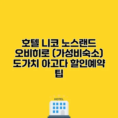 호텔 니코 노스랜드 오비히로 (가성비숙소) 도가치 아고다 할인예약 팁