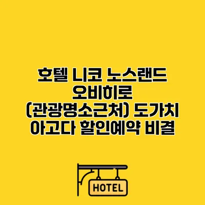 호텔 니코 노스랜드 오비히로 (관광명소근처) 도가치 아고다 할인예약 비결