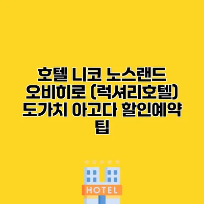 호텔 니코 노스랜드 오비히로 (럭셔리호텔) 도가치 아고다 할인예약 팁