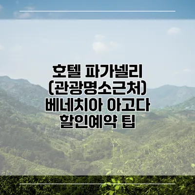 호텔 파가넬리 (관광명소근처) 베네치아 아고다 할인예약 팁